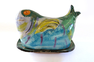 fish butter dish